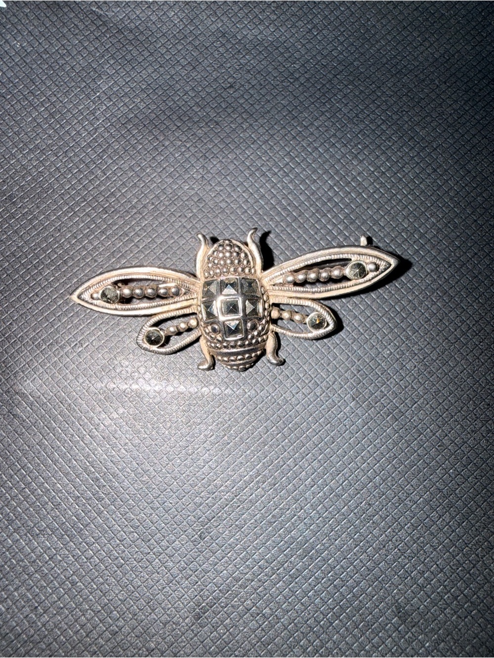 Silver-Tone Bee Accent Broach
